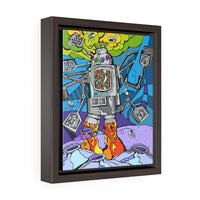 Robot Jellybean Swatter - Framed Canvas Print