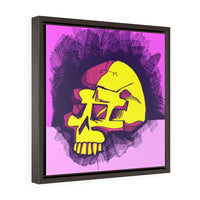 Pensive Skull - Framed Canvas Print